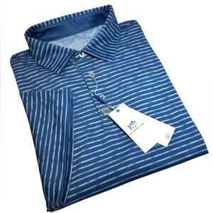 SOUTHERN TIDE MEN'S SHORT SLEEVE DRIVER STRIPE PERFORMANCE POLO SHIRT.XXL